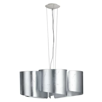 Image of Fan Europe Lighting - Fan Europe Imagine - Curved Glass Ceiling Pendant, Silver Leaf, E27