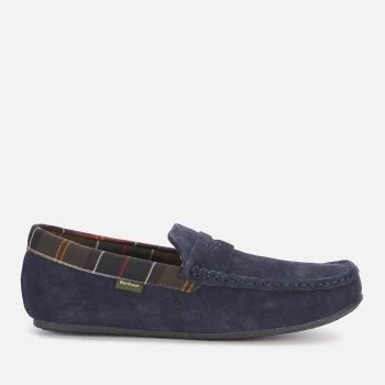 Barbour Mens Porterfield Suede Slippers - Navy - UK 8