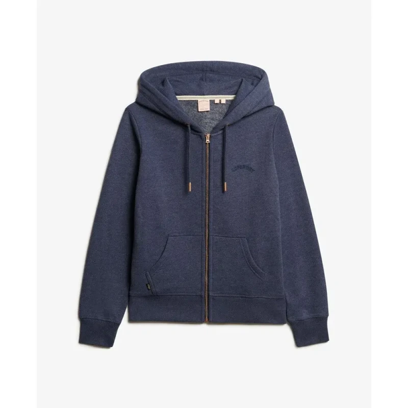 Image of Superdry Womens zip-up hoodie Superdry Logo Essential Bleu Female XS