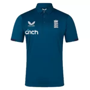 Image of 2023 England Cricket Training Polo Shirt (Deep Dive)
