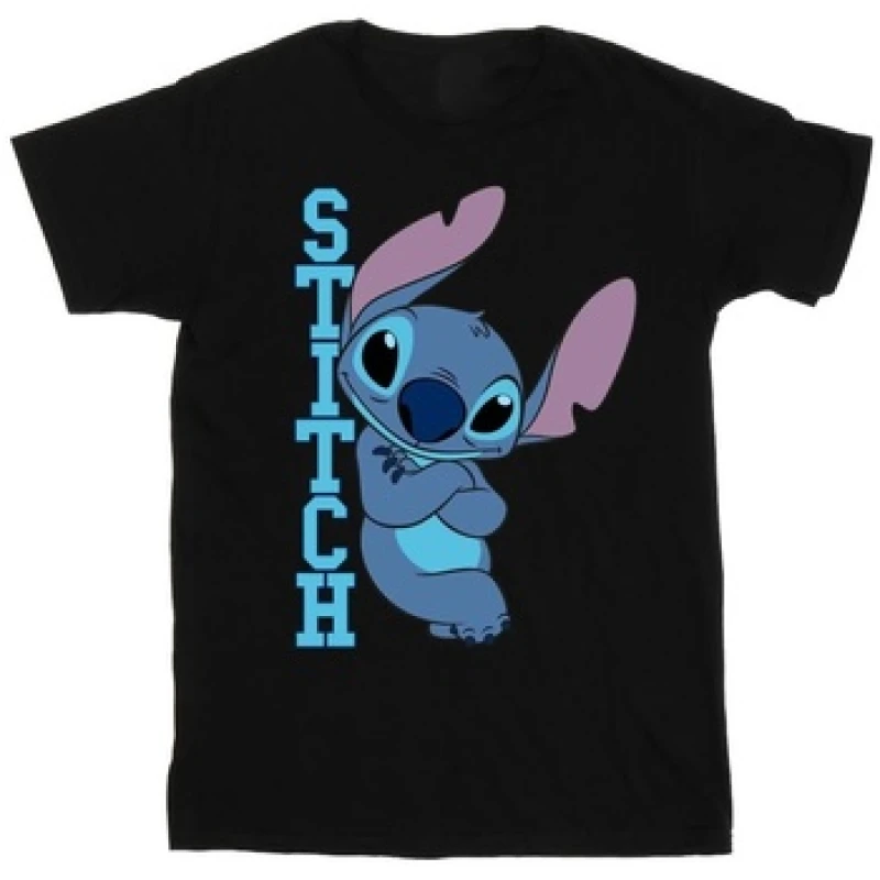 Image of Disney Lilo And Stitch Posing T-Shirt Black male