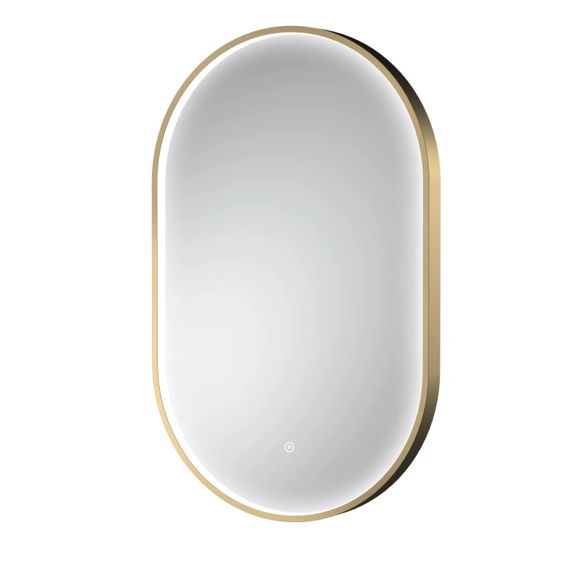 Image of Balterley Oval Inset Framed LED Touch Sensor Mirror 800 x 500mm Brushed Brass Bronze