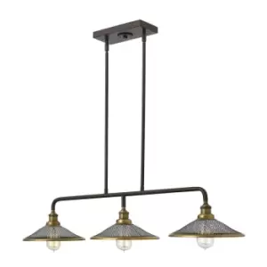 Image of 3 Bulb Chandelier Hanging Pendant LIght Buckeye Bronze LED E27 60W Bulb