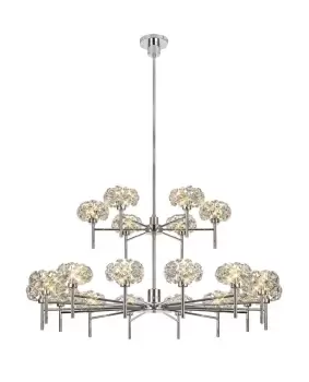 image of , 20 Light G9 2-Tier Light With Polished Chrome And Crystal Shade