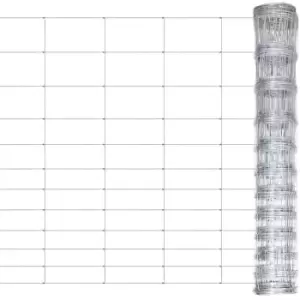 Image of Garden Fence Galvanised Steel 50 m 150cm Silver Vidaxl Silver