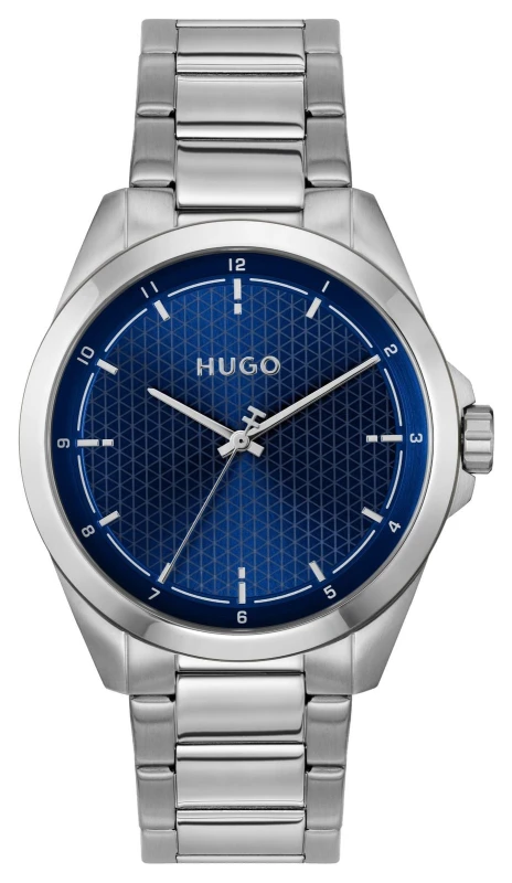 Image of HUGO 1530451 #SEAM Three-Hand Quartz (42.5mm) Blue Dial / Watch