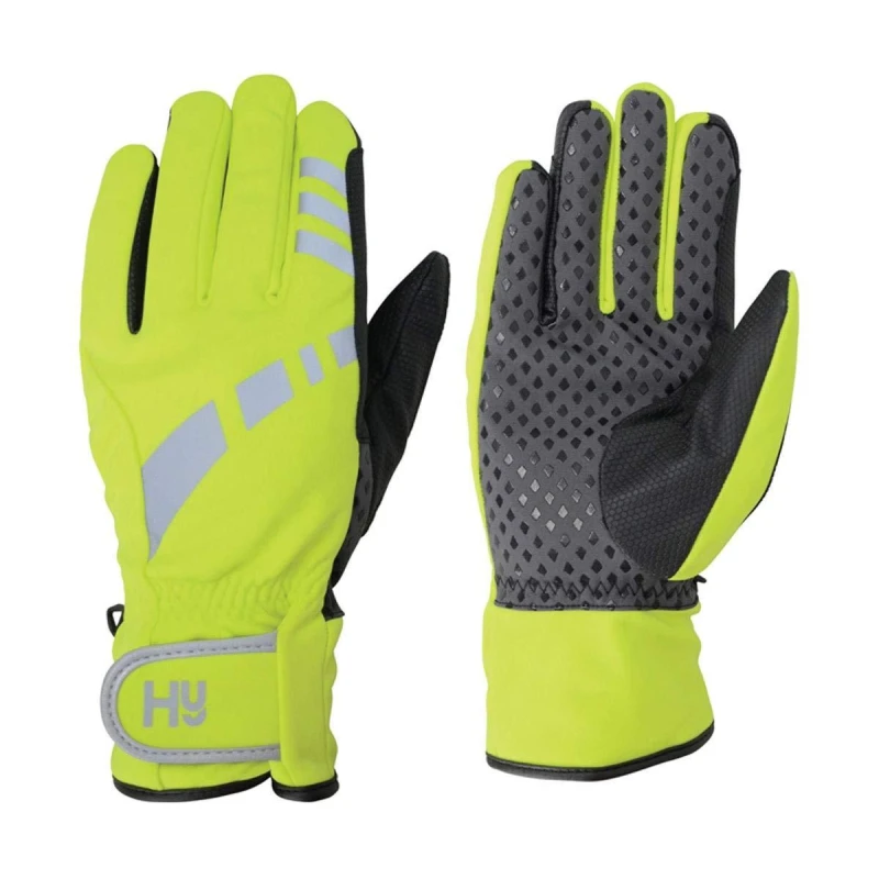 Image of Hy5 Adults Reflective Waterproof Multipurpose Gloves Yellow/black (Xs)