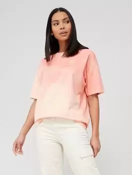 Image of Converse Spray Dip Oversized T-Shirt - Pink, Size L, Women