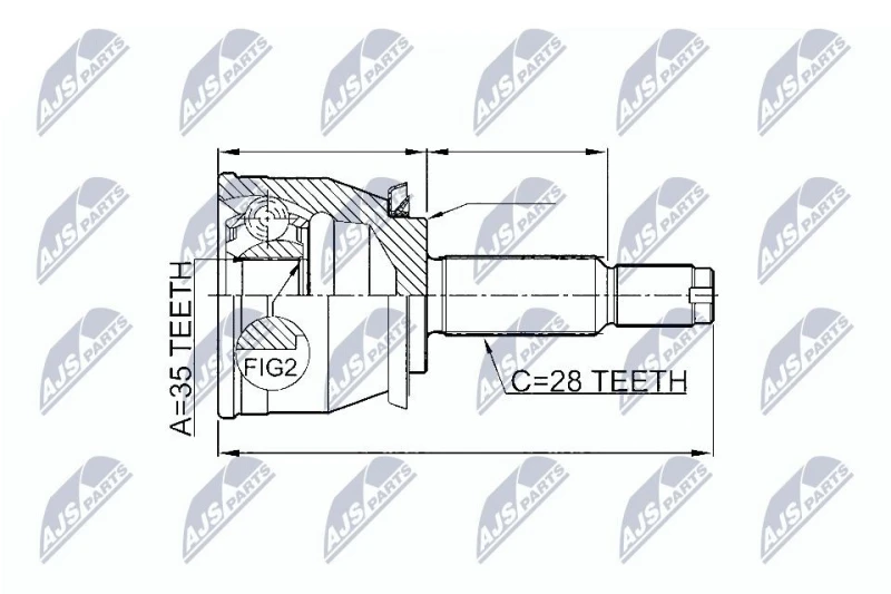 Image of NTY CV joint kit NTY NPZ-DW-026