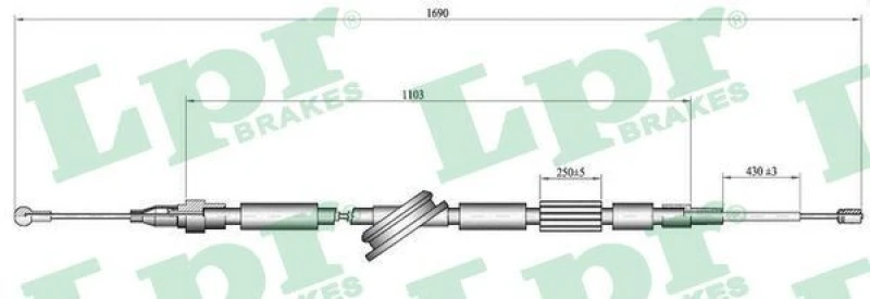 Image of LPR Handbrake cable LPR C1519B