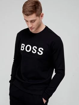 Image of BOSS Salbo 1 Logo Sweatshirt - Black Size XL Men