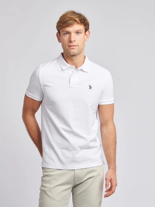 Image of US Polo Assn Pique Polo Top Mens - White White 2XL