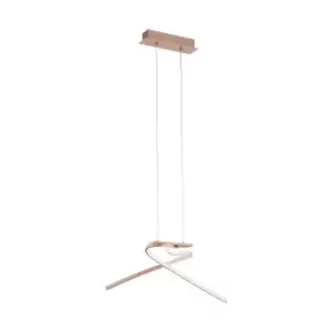 Image of Pendant Light Colour Rose Gold Shade White Plastic Bulb LED 2x11W Included