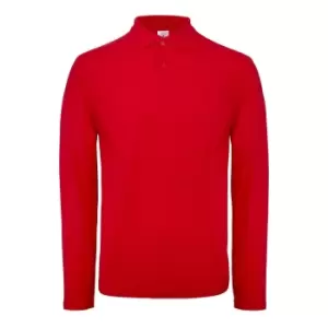 Image of B&C ID.001 Mens Long Sleeve Polo (Pack Of 2) (2XL) (Crimson)