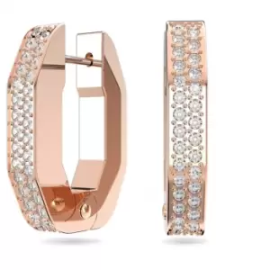 Image of Dextera Hoop Octagonal White Rose Gold-tone Plated Earrings 5634993