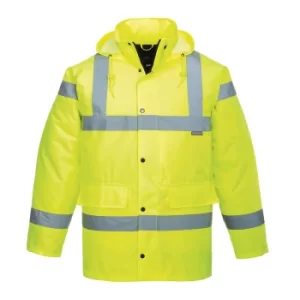 Image of Oxford Weave 300D Class 3 Hi Vis Breathable Jacket Yellow 2XL