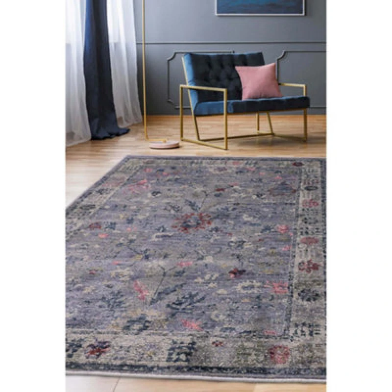 Image of Melrose Astoria Modern Traditional Grey Design Medium Indoor Area Rug 120/170Cm