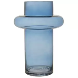 image of 30cm Blue Finish Glass Vase