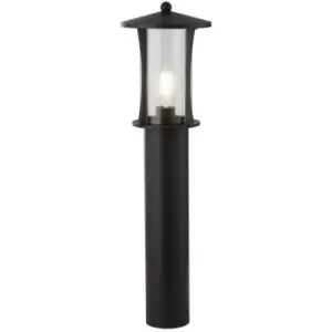 image of Searchlight Lighting - Searchlight Pagoda 1 Light Outdoor Post (730mm Height) - Black With Clear Glass