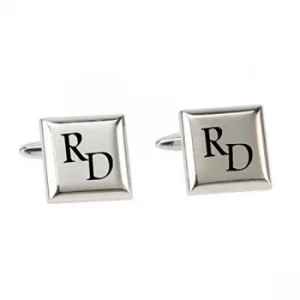 Image of Harevy Makin Plain Square Cufflinks in Engravable Box