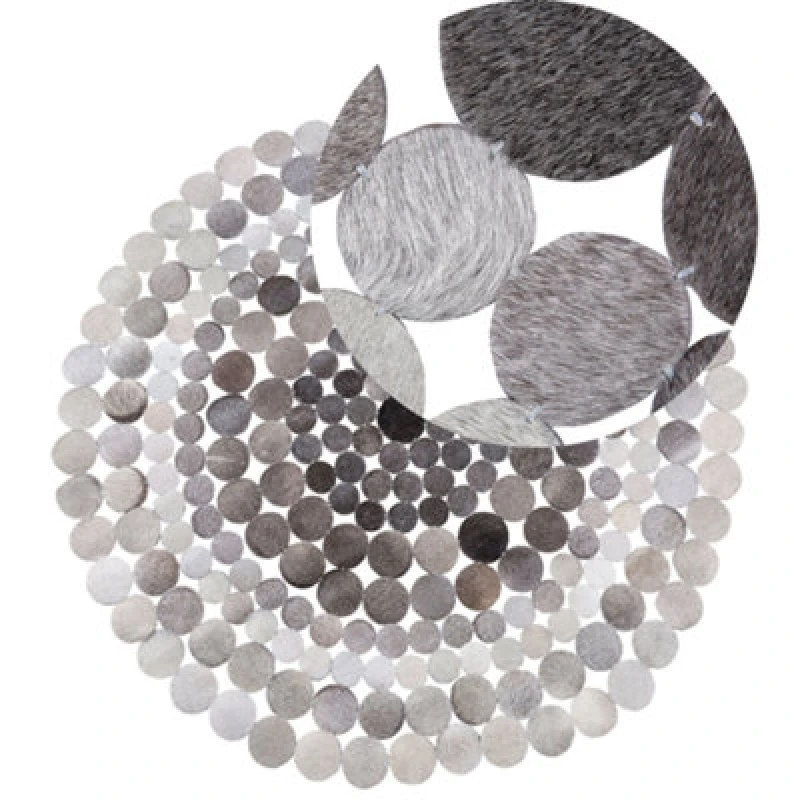 Image of Beliani Rug Hilvan Grey 140 Cm Leather
