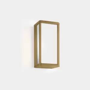 Image of Skat Outdoor LED Mini Box Wall Lantern Gold, White IP65 9W 2700K