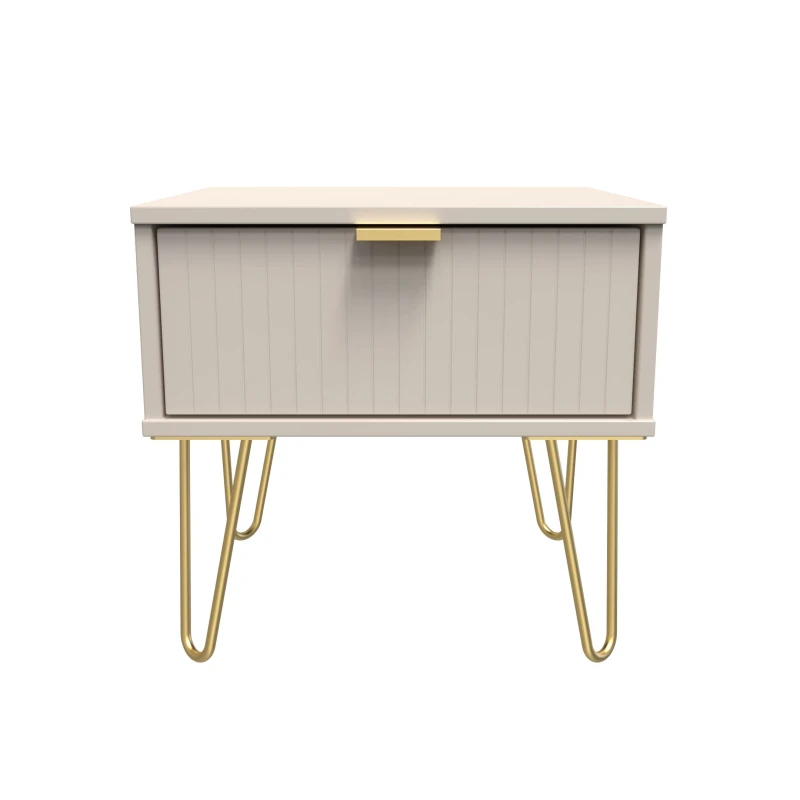 Image of Ready Assembled 2 U Bexley 1 Drawer Bedside (Ready Assembled) in Taupe Unisex