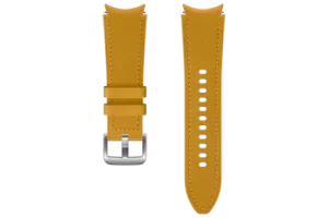 image of Samsung Galaxy Watch4/Watch4 Classic Hybrid Leather Strap (S/M) in Mustard (ET-SHR88SYEGEU)