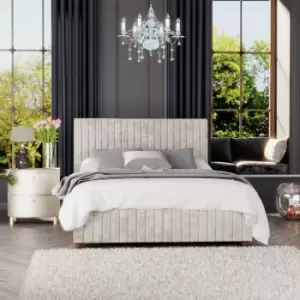 Image of LLB Estella Velvet Double Ottoman Bedframe - Pearl