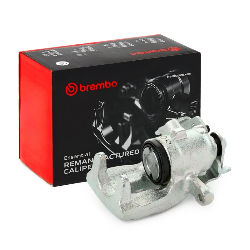 Image of BREMBO F 24 153 Brake caliper ESSENTIAL LINE Rear Axle Right Grey Cast Iron Brake Caliper (78)