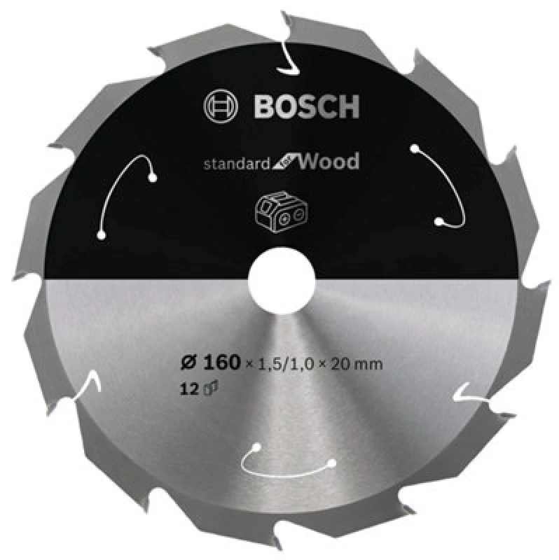 Image of Amica Bosch PRO Wood cordless Circular Saw Blade 160 x 1.5 x 20 mm T12 2608837675 2608837675