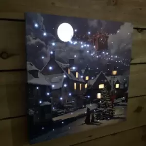 Image of Snowtime 40x40cm Street Light Canvas with LED Illumination