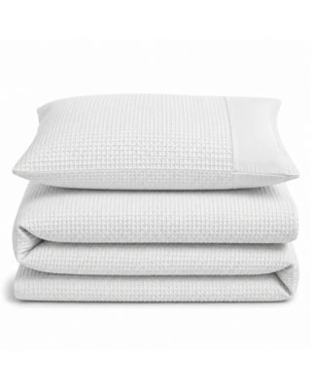 Image of Velosso White Waffle Weave Duvet Cover And Pillowcase Set King