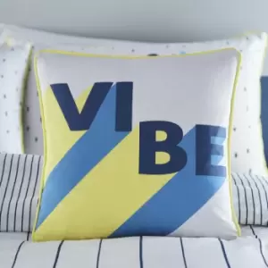 Image of Appletreekids - Appletree Kids Vibe 100% Cotton Filled Cushion, Navy, 43 x 43 Cm