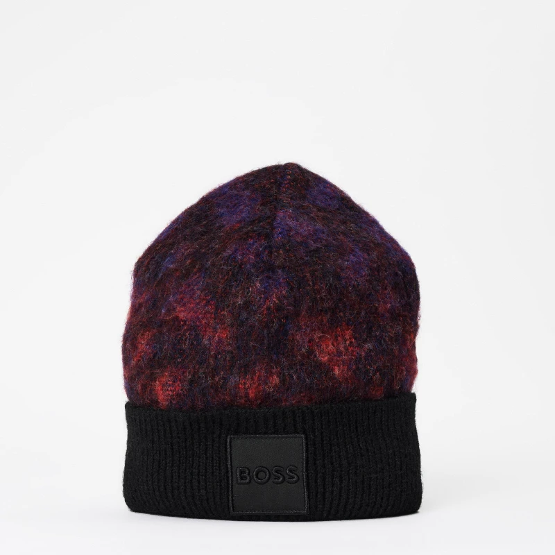 Image of Boss Mens Miracolo Knitted Beanie Black male Mens