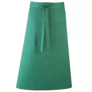 image of Premier Unisex 'colours' Bar Apron / Workwear (long Continental Style) (pack Of 2) (one Size, Emerald)