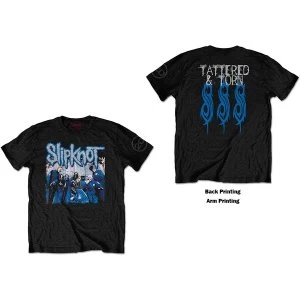 image of Slipknot - 20th Anniversary Tattered & Torn Unisex Small T-Shirt - Black