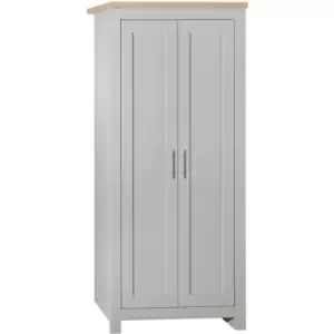 image of Highgate 2 Door Wardrobe - Grey & Oak - Farmhouse Style - Birlea