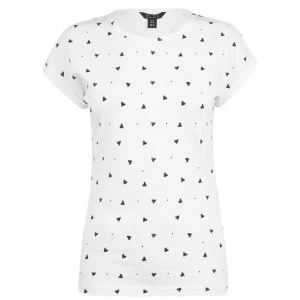 image of Miso Printed Boyfriend T Shirt Ladies - White Heart