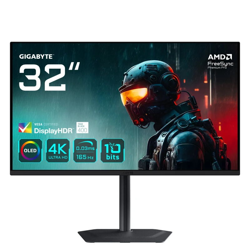 Image of Gigabyte MO32U 4K Ultra HD 31.5" QD-OLED Gaming Monitor - Black 4719331862749
