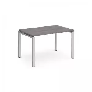 image of Adapt single desk 1200mm x 800mm - silver frame and grey oak top