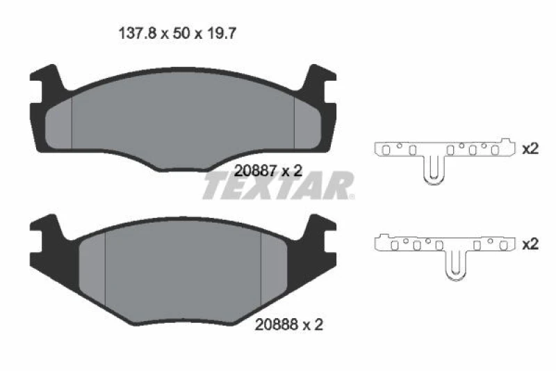 Image of Brake pad set TEXTAR 2088710
