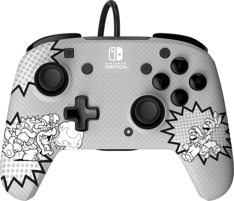 Image of PDP REMATCH: Comic Attack Black. Grey. White USB Gamepad Analogue / Di