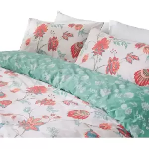 Image of Furn Amreli Duvet Cover Set (Superking) (Coral) - Coral