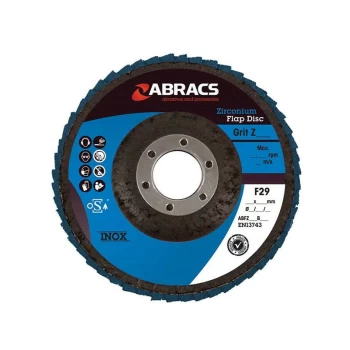 Image of Zirconium Flap Discs - P40 - 115mm - Pack Of 5 - 32082 - Abracs