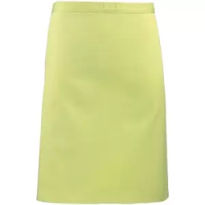 Image of Premier Ladies/Womens Mid-Length Apron (Pack of 2) (One Size) (Lime) - Lime