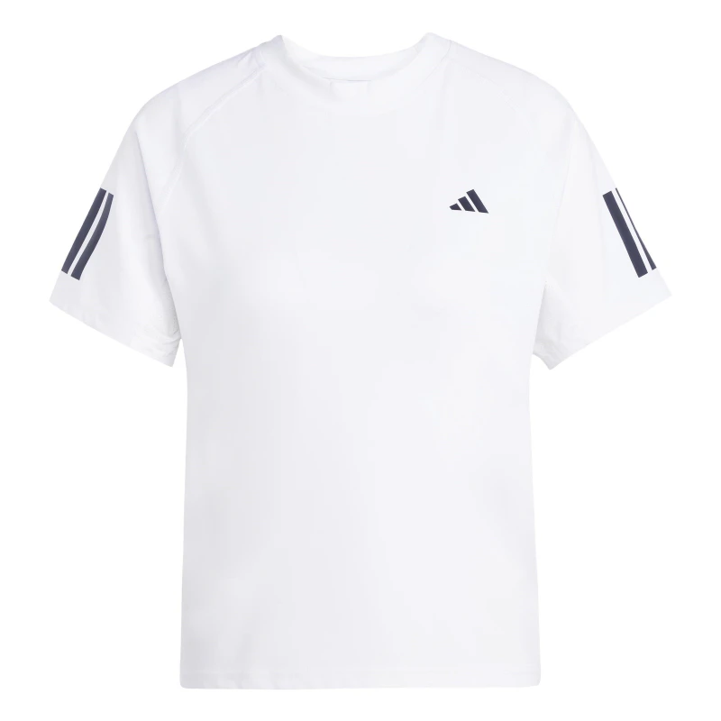 Image of adidas Club 3-Stripes Tennis Climacool T-Shirt Womens White female 10 (S)