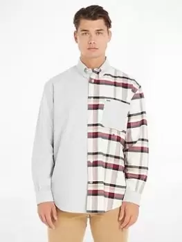 Image of Tommy Hilfiger Global Stp Check Blocking Shirt - White, Size 2XL, Men