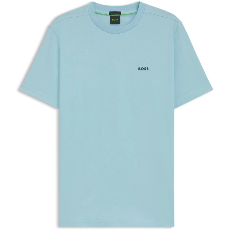 Image of Boss Mens Logo T-Shirt, Logo Design Pastl Blue 455 male S