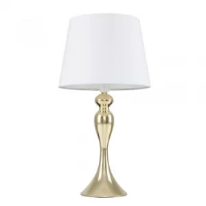 image of Faulkner Gold Touch Table Lamp with White Aspen Shade